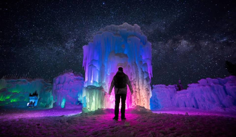 This Magical Ice Castle Village 2 Hours From Boston Reopens For Its 15th Anniversary Tonight—With A Mystic Light Walk And Fairytale Arctic Alcove