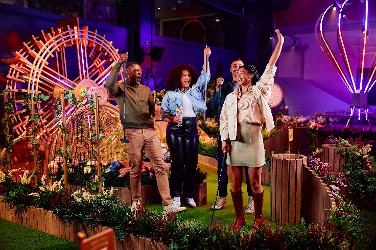 people playing mini gold