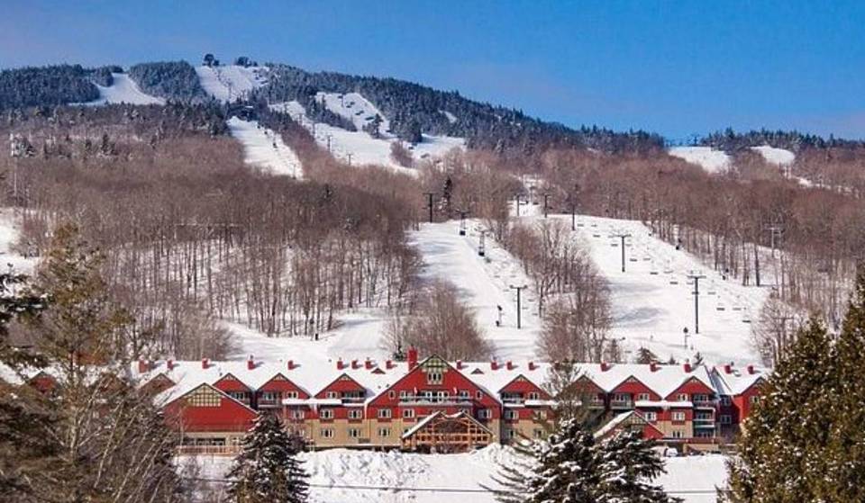 This Massive Ski Resort Near Boston Is Home To The Largest Terrain Park In The East—With 100 Acres For Tricks, Plus, Disco Snowtubing, Winding Snowy Forests, And A Lively Après Scene