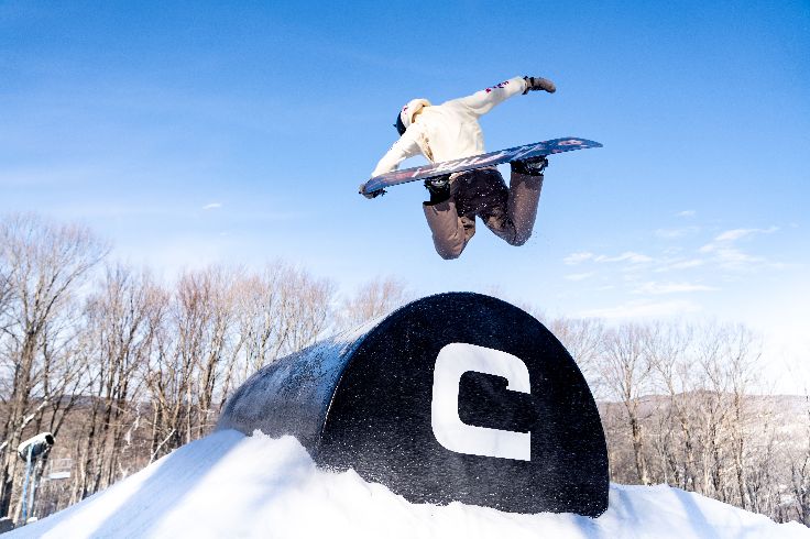 snowboarder in terrain park
