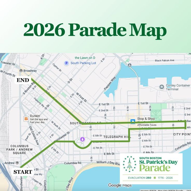 st patricks day parade route boston