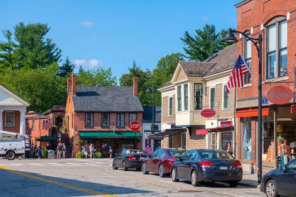 CONCORD, MA, USA - SEP. 4, 2021: Main Streets Market and Cafe at 42 Main Street in historic town center of Concord, Massachusetts MA, USA.