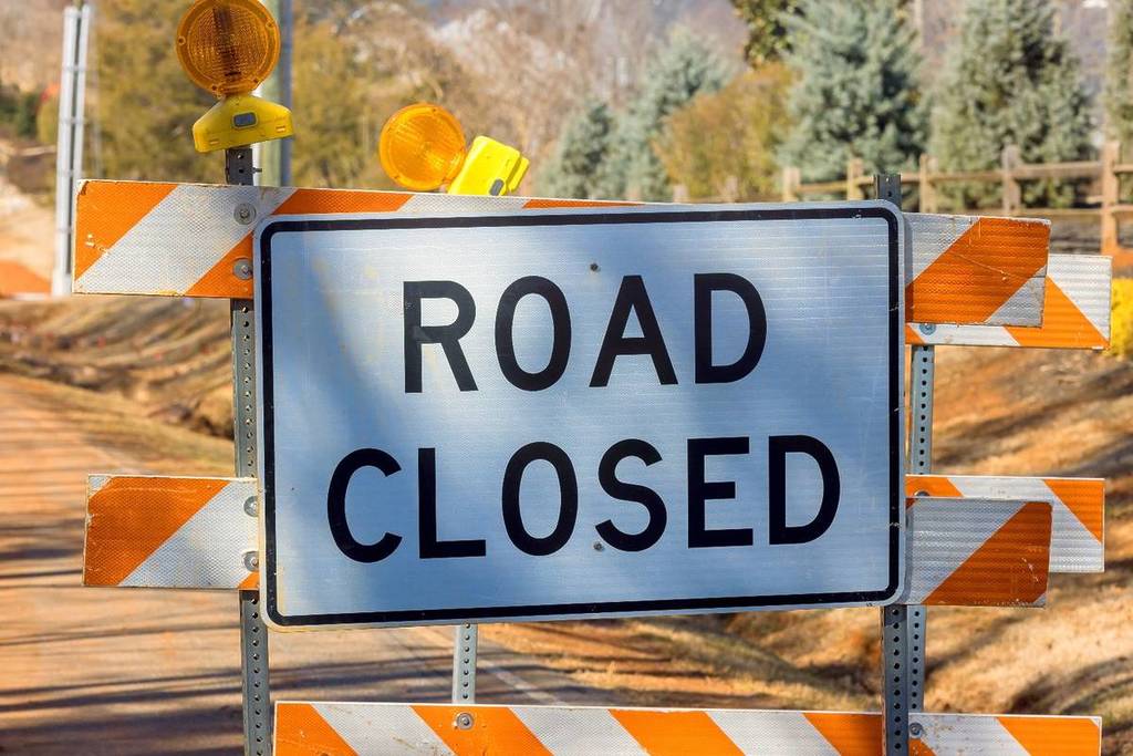 road closed sign