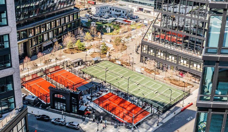 Backed By Tennis Legend Andre Agassi, This Massive 30,000-Square-Foot Outdoor Racquet Social Club Just Opened In Boston