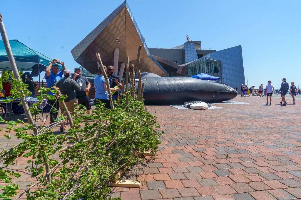 A 43-foot-long whale takes over this Boston wharf for World Ocean Day ...