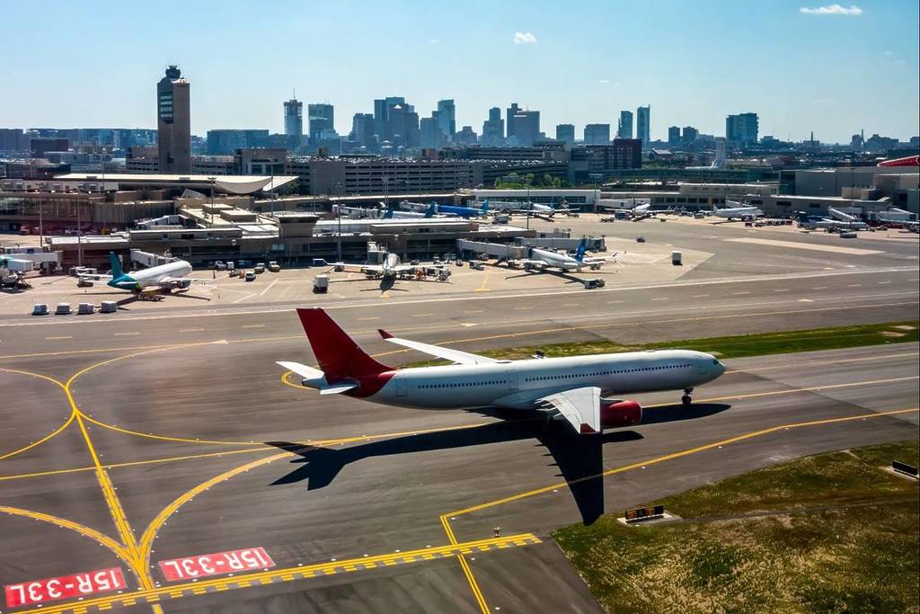 plane at logan airport