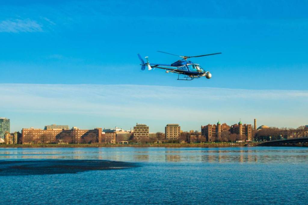 helicopter over charles river
