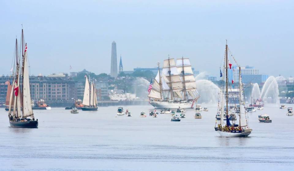 A cinematic fleet of over 50 majestic 300-foot-long tall ships arrives in Boston this week—with fireworks, ship tours, a Ferris Wheel, parades, &amp; more