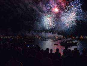 A free waterfront fireworks show takes over Boston Harbor tonight—with Tall Ships and more