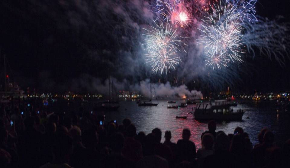 A free waterfront fireworks show takes over Boston Harbor tonight—with Tall Ships and more