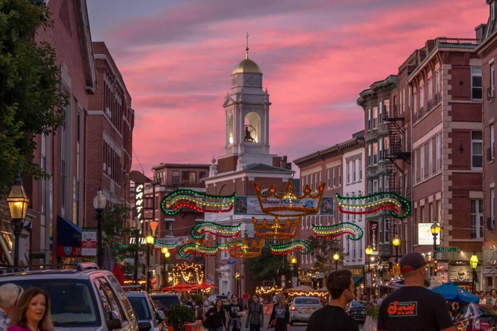 north end festivals boston sunset