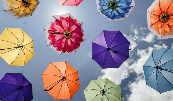 A floating flower garden and display of over 200 rainbow umbrellas is taking over this coastal town just 90 minutes from Boston