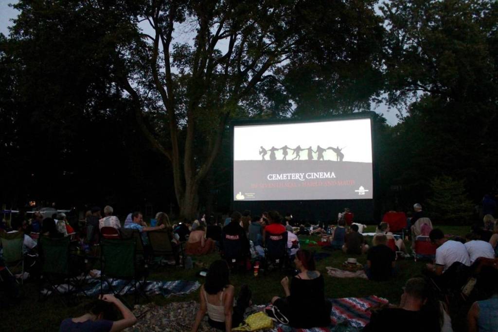 outdoor cinema night mount auburn cemetery