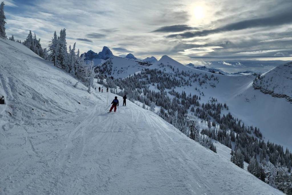 Skiing at Grand Targhee Ski Resort in Wyoming. Located in the Teton National Forest.