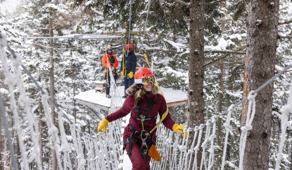 Soar 165-feet in the air at speeds up to 35mph through snow-capped evergreens or foliage ablaze at this 464-acre resort just 2 hours from Boston