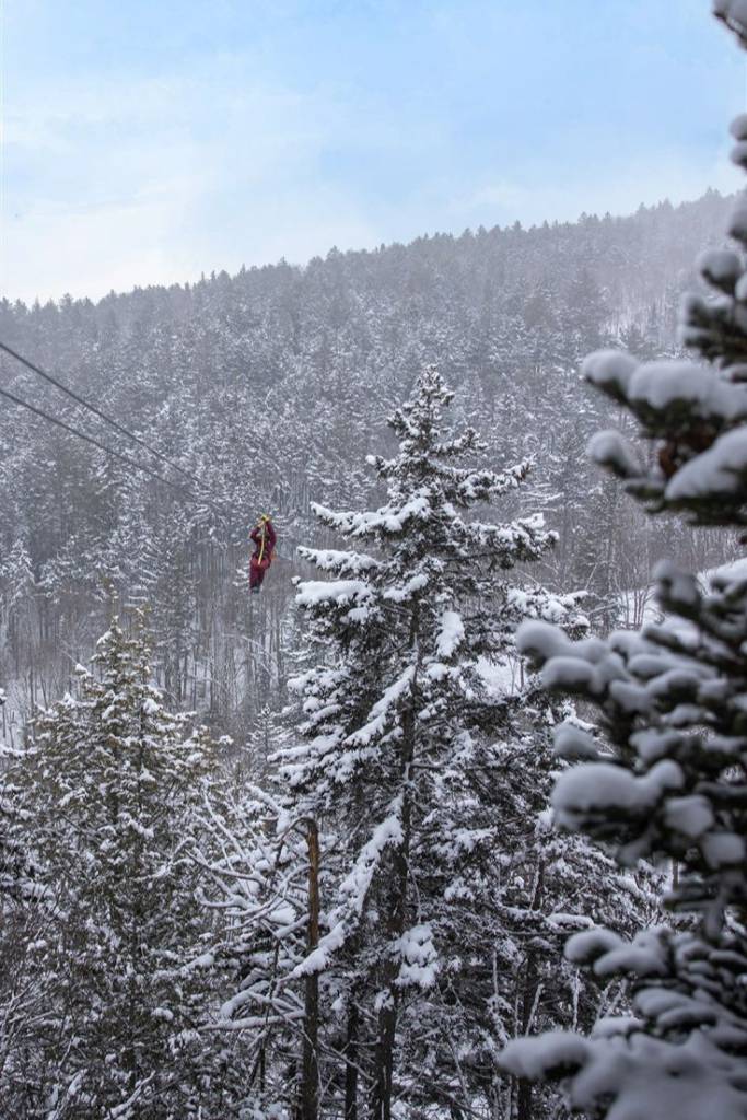 ziplining snow new hampshire