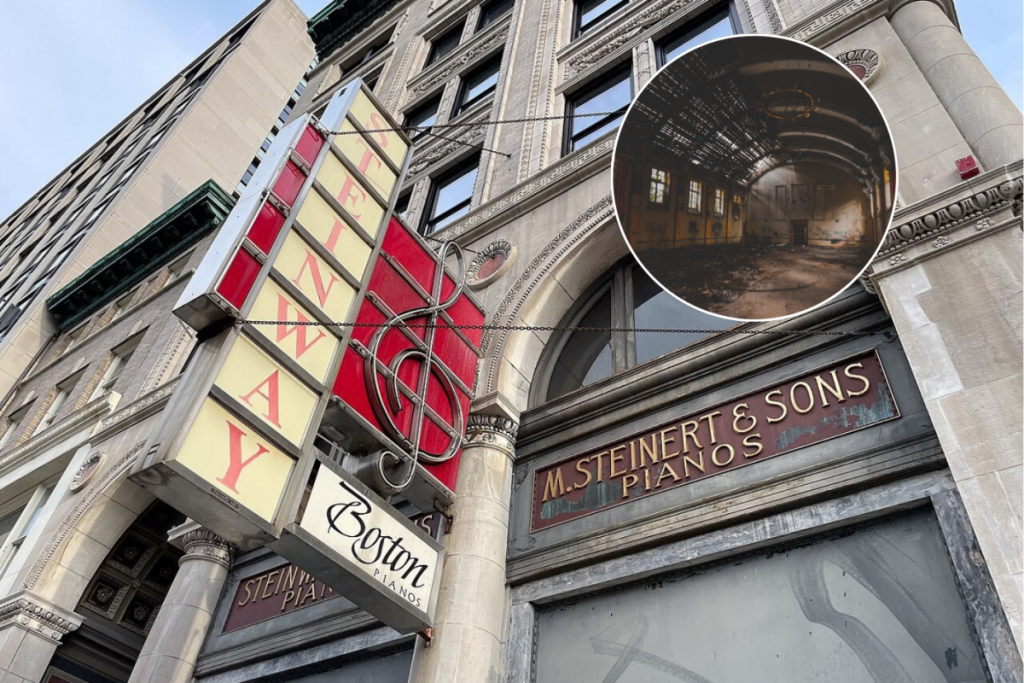 Hidden 40 feet beneath a Boylston Street piano store, this abandoned 1896 concert hall has been sealed off since Boston’s deadliest fire