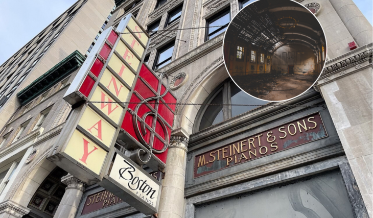 Hidden 40 feet beneath a Boylston Street piano store, this abandoned 1896 concert hall has been sealed off since Boston’s deadliest fire