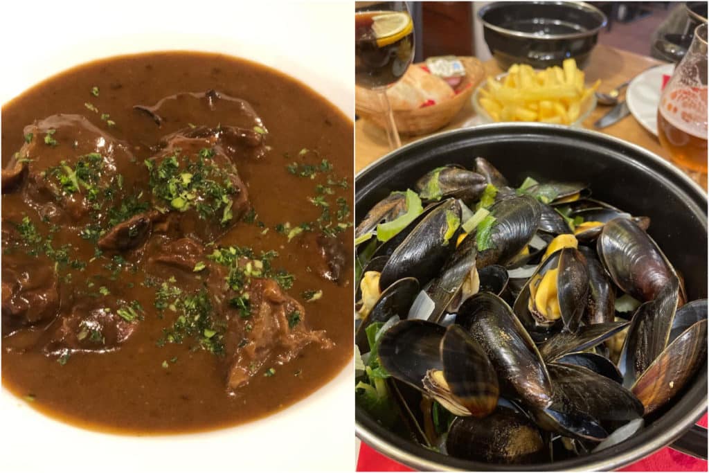 viande en sauce et moules