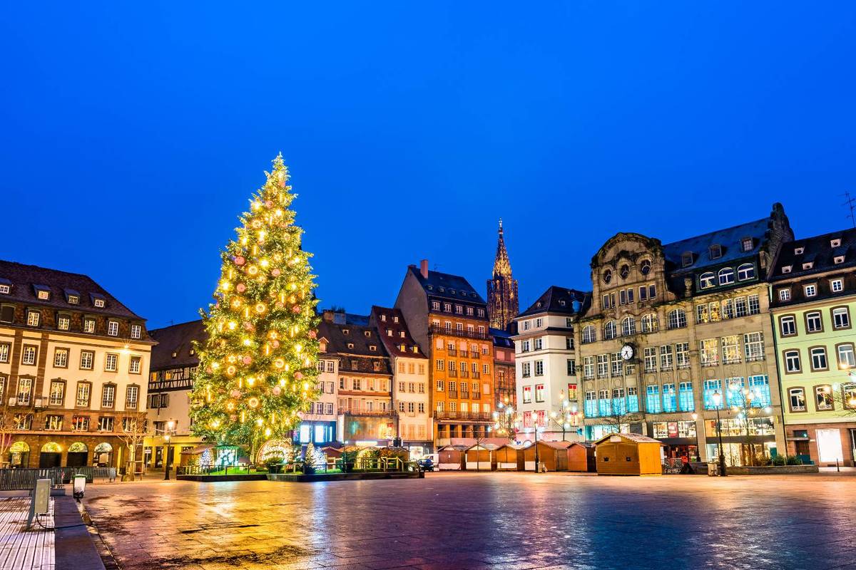 Sapin du marché de Noël de Strasbourg