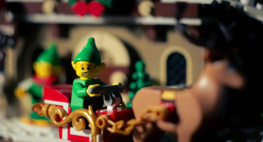 Photo of a little LEGO elf making a funny face
