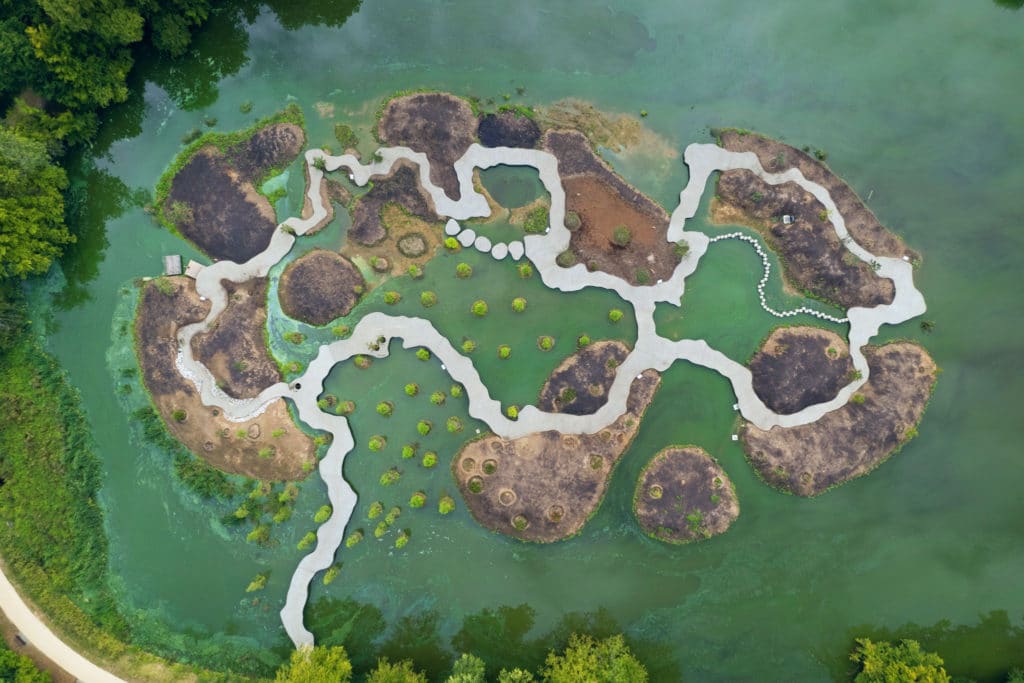 archipel ile du jardin botanique de Meise vue aérienne bruxelles