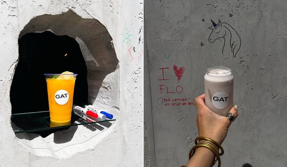 In Ixelles, this café where drinks come out of a hole in the wall is probably the most unusual spot around right now
