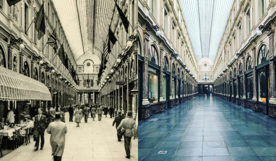 En 1847, le roi Léopold Ier a inauguré les Galeries Royales Saint-Hubert ; aujourd&rsquo;hui, ce somptueux passage couvert reste l&rsquo;une des plus anciennes galeries marchandes d&rsquo;Europe et l&rsquo;un des lieux les plus visités