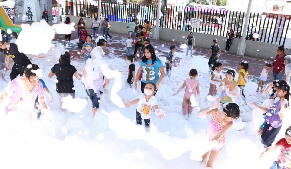 Regresa la fiesta de espuma para niños y niñas en Tláhuac