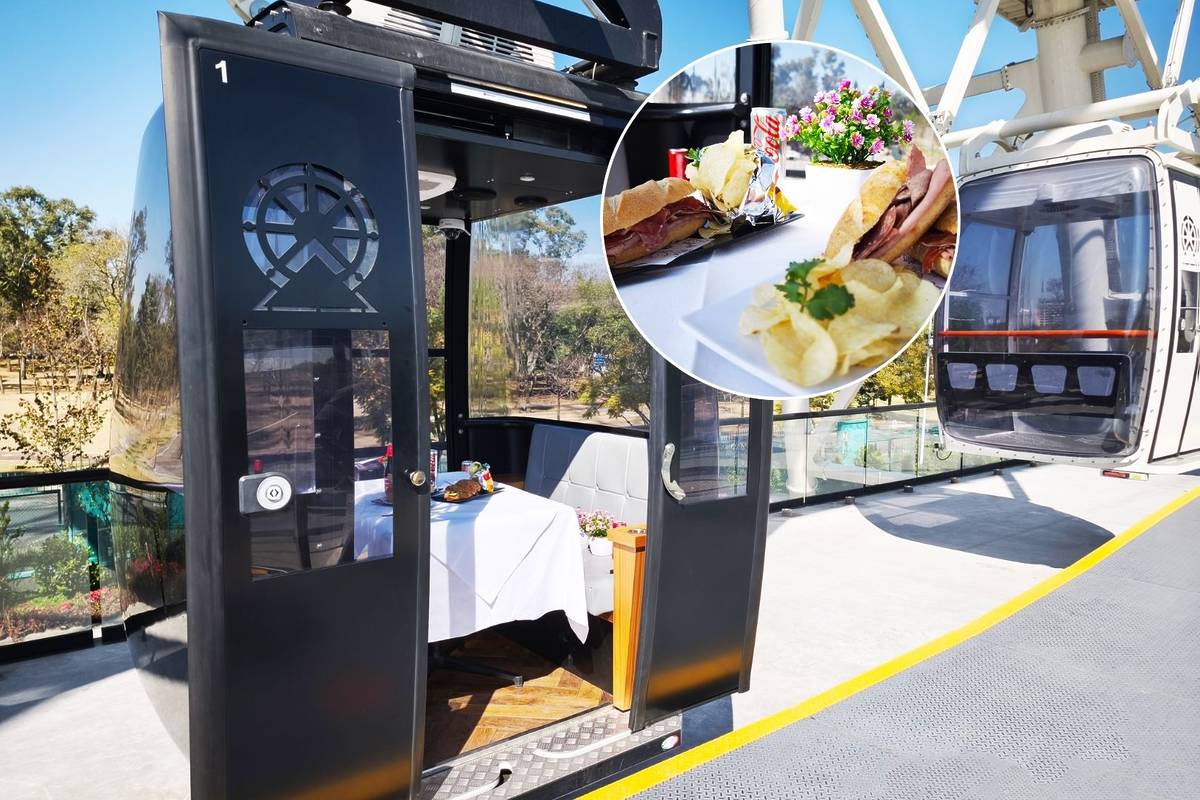 Góndola VIP picnic en rueda de la fortuna parque Aztlán