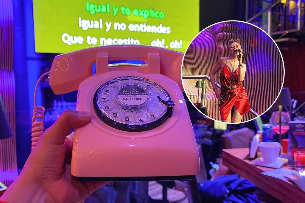 karaoke con teléfono vintage cdmx