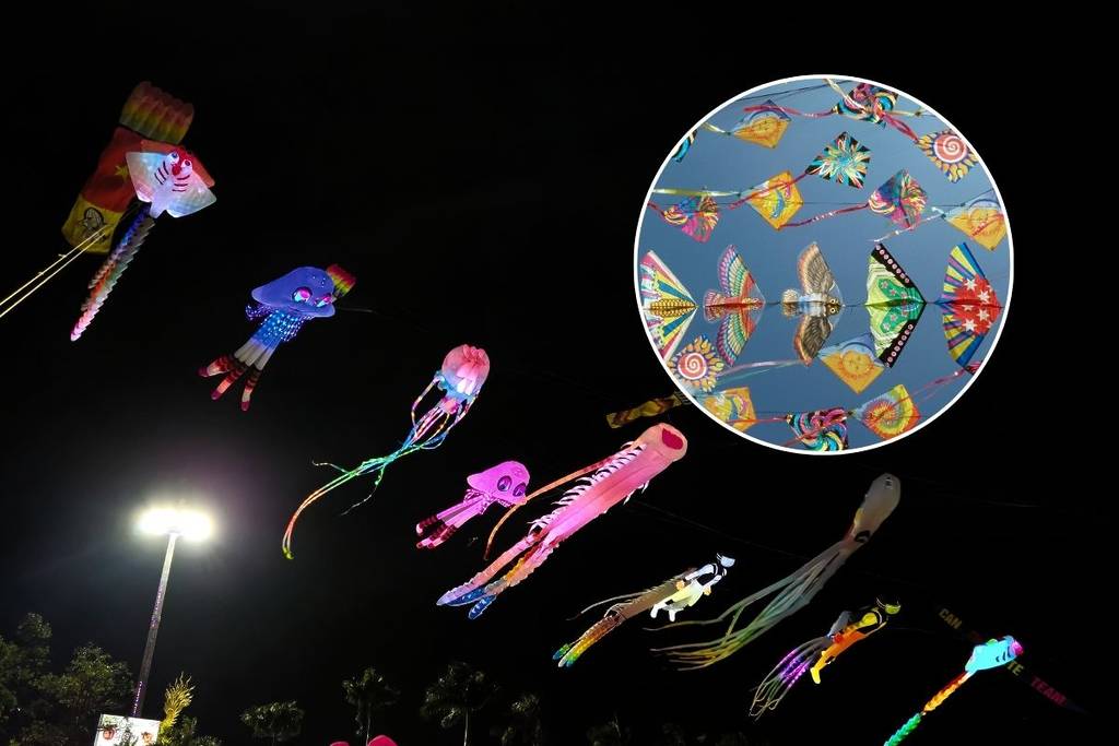 illuminated kite festival in hidalgo