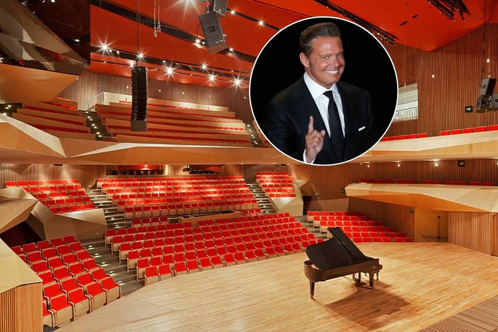 Interior de El Cantoral, y una foto del cantante mexicano Luis Miguel.