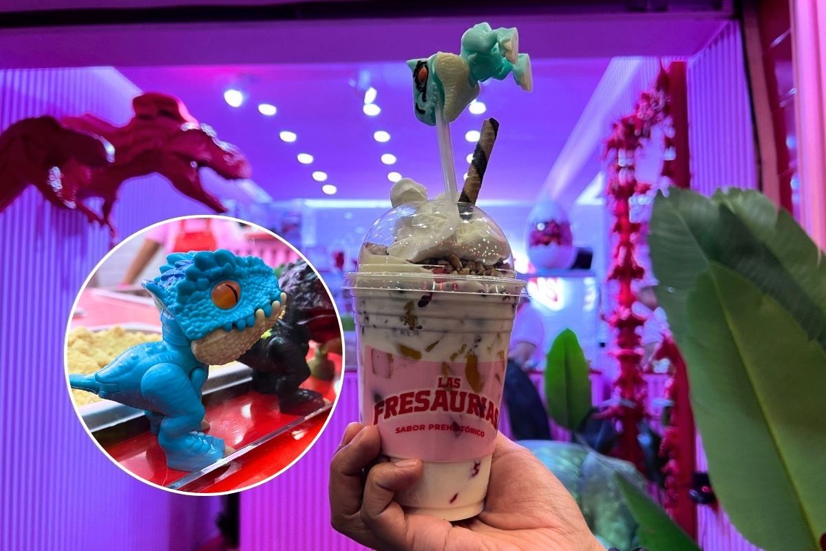Strawberries with cream that include collectible dinosaurs: these
