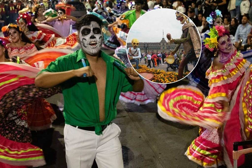 Clase de baile por Día de Muertos en el Zócalo