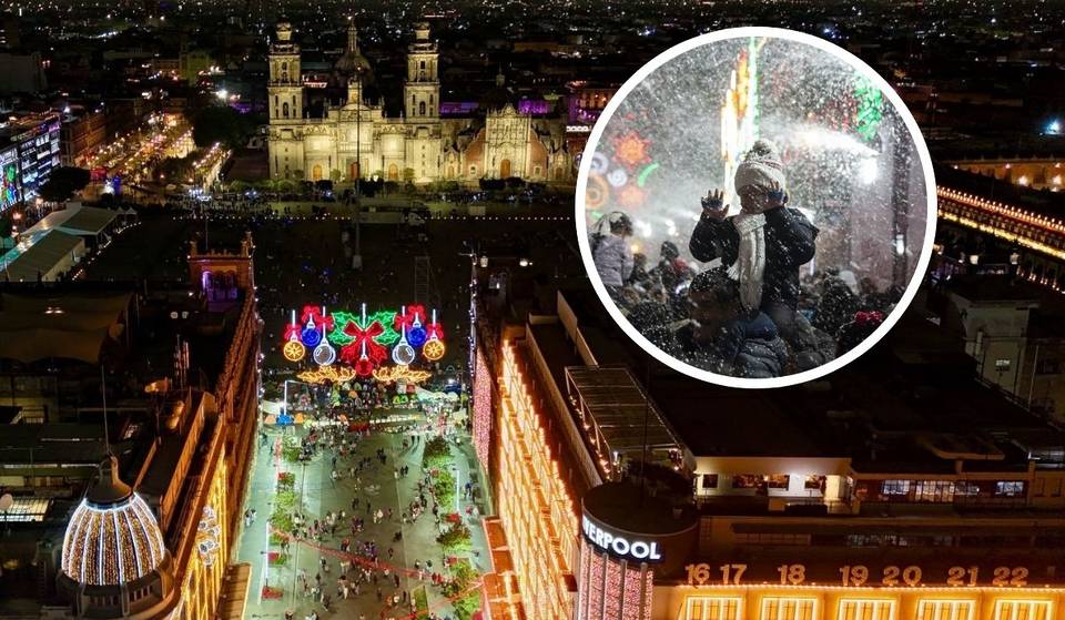 Nieve, túnel iluminado y más en el Zócalo de CDMX: así será la verbena navideña 2025