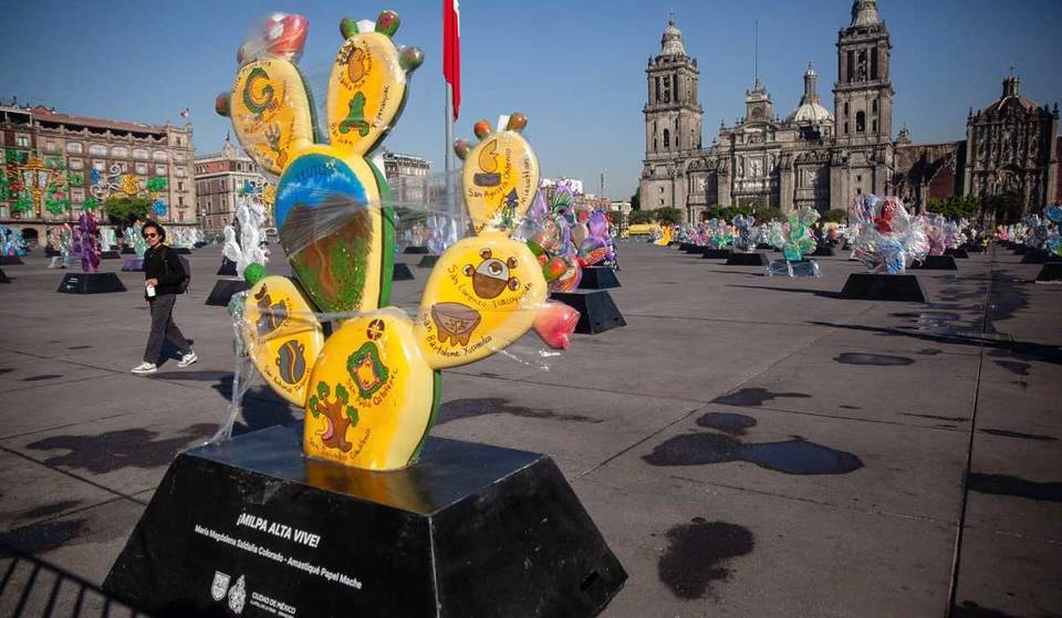 Nopales invade Mexico City’s Zócalo as part of a colorful exhibition: dates and everything you know about it