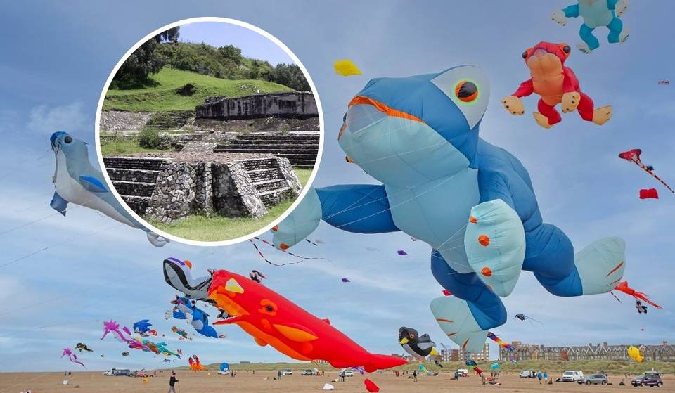 El festival con papalotes gigantes sobre una pirámide que parece sacado de una película, además es de entrada libre