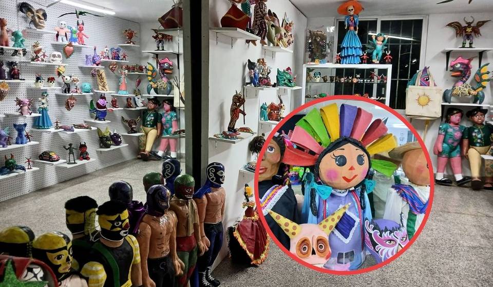 A pasos del Metro Tlatelolco abrió la primera galería en cartonería de CDMX: alebrijes, mojigangas y más