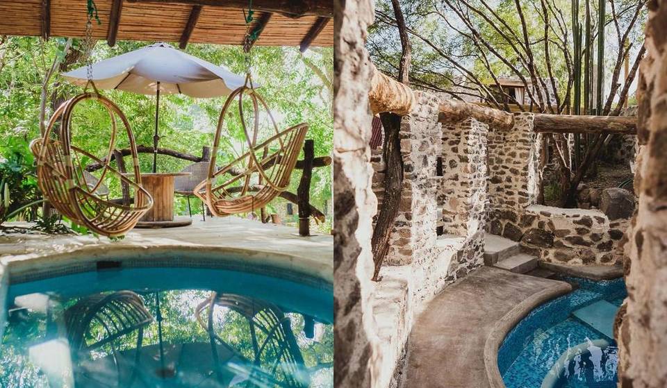 Estas cabañas tienen albercas de aguas termales privadas y tres comidas incluidas: conoce sus manantiales, áreas naturales y day pass