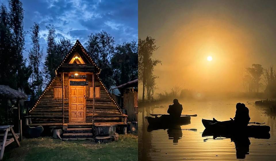 Duerme en una cabaña sobre una chinampa en Xochimilco: el refugio secreto en los canales para ver el amanecer en kayak