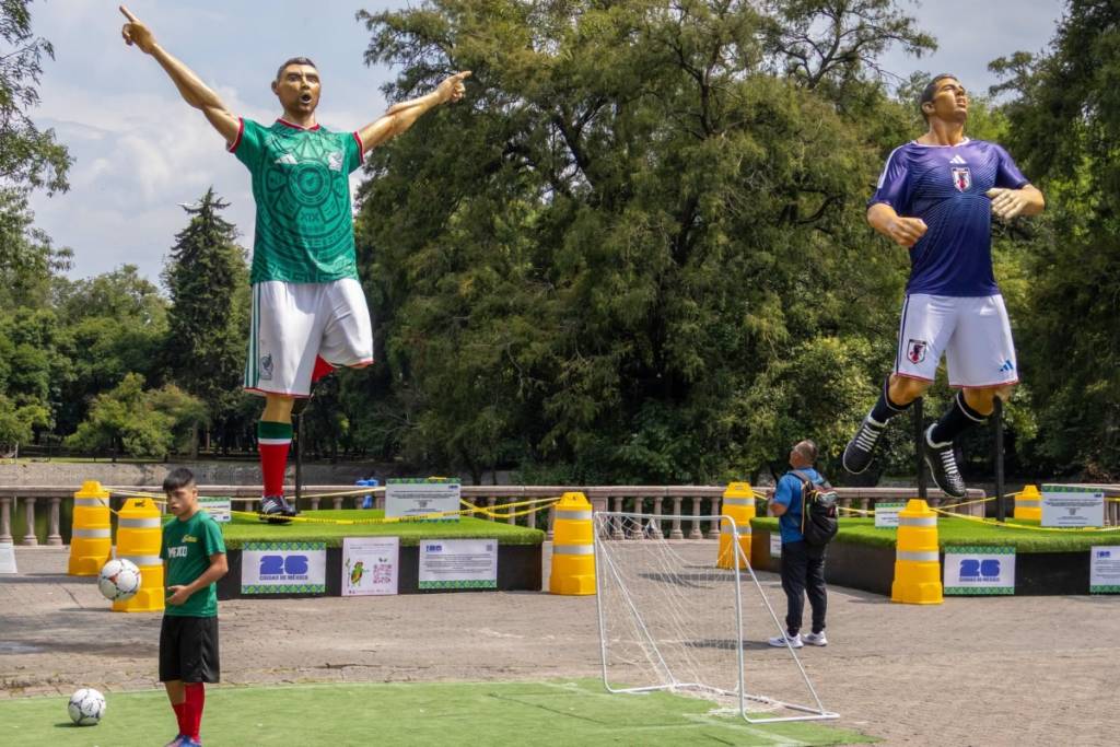 Soccer Player Sculptures in Chapultepec Forest