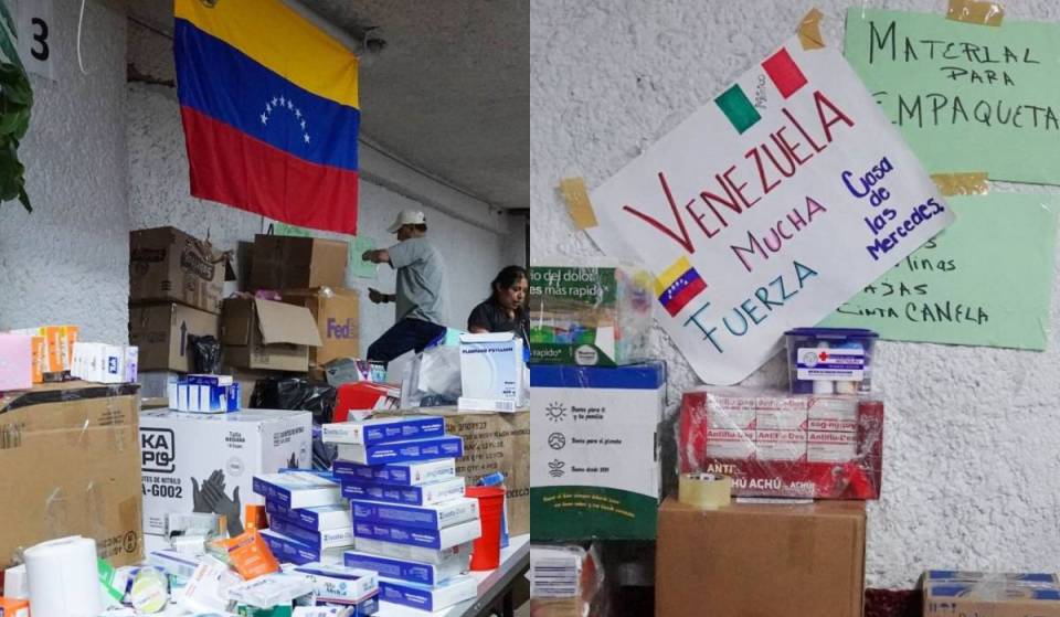 4 official collection centers in Mexico City to support Venezuela