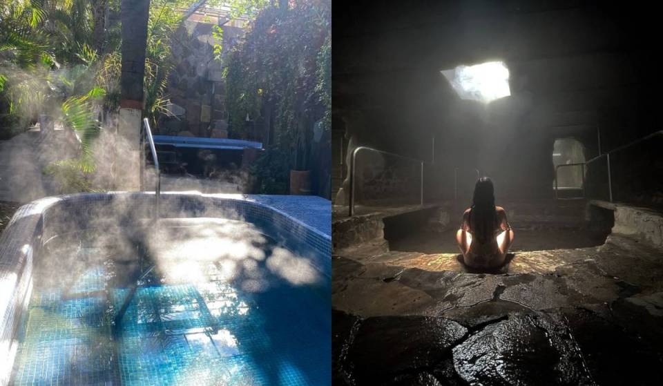 Day pass to swim in hot springs reaching 40°: includes a temazcal, steam rooms, and a mud treatment experience