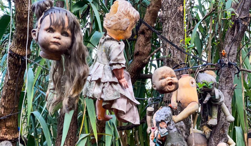 Watch horror movies all night long on the Island of the Dolls in Xochimilco at this camp