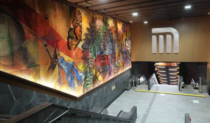 El mural holográfico más grande del mundo se encuentra en esta estación del Metro de CDMX
