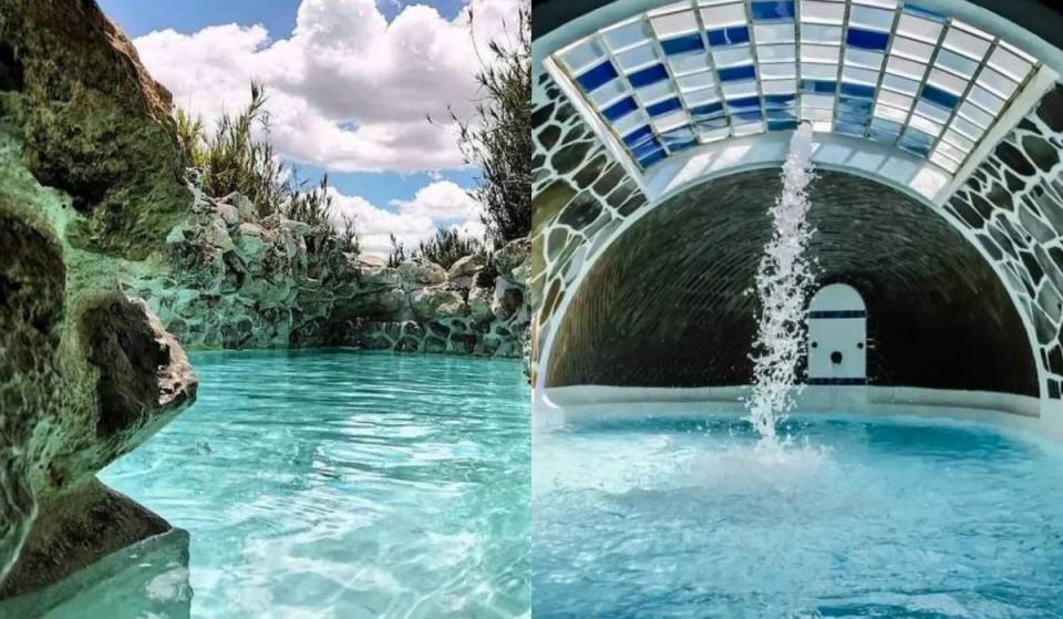 Hot springs, hydromassage jets, and tree-lined areas at this spa