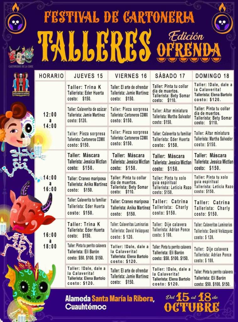 programa festival cartonería día de muertos