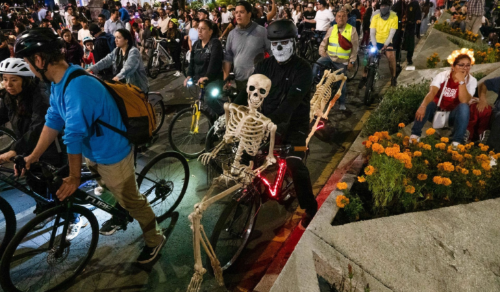 Route for the Day of the Dead night bike ride in Mexico City: it will be 26 km long in 2026