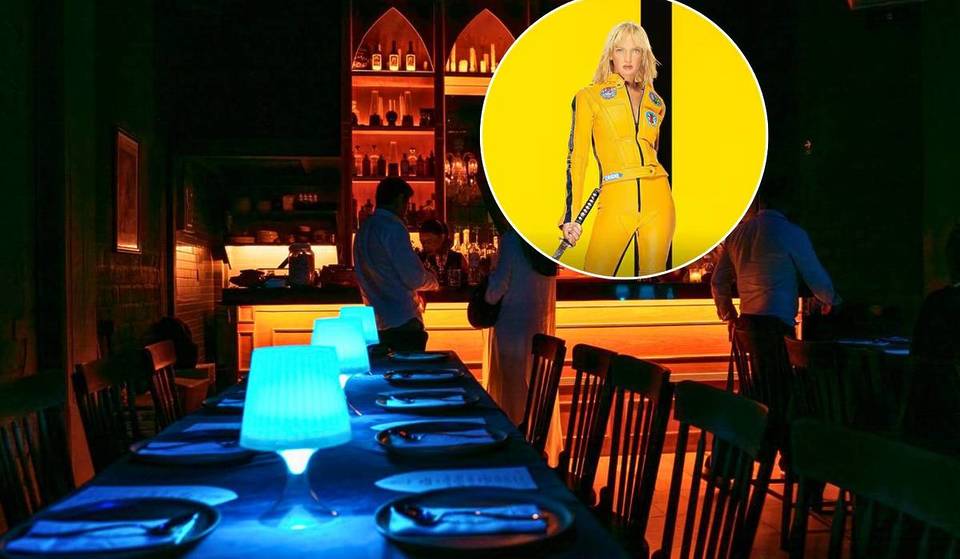 Cena inmersiva temática de Kill Bill con proyecciones, música y seis tiempos inspirados en la película